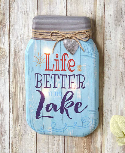 Lighted Canvas Mason Jar Wall Art