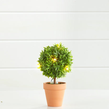 Lighted Faux Boxwood Topiaries or Wreath