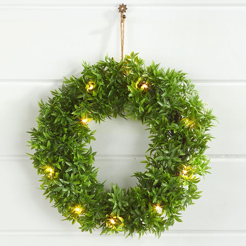Lighted Faux Boxwood Topiaries or Wreath