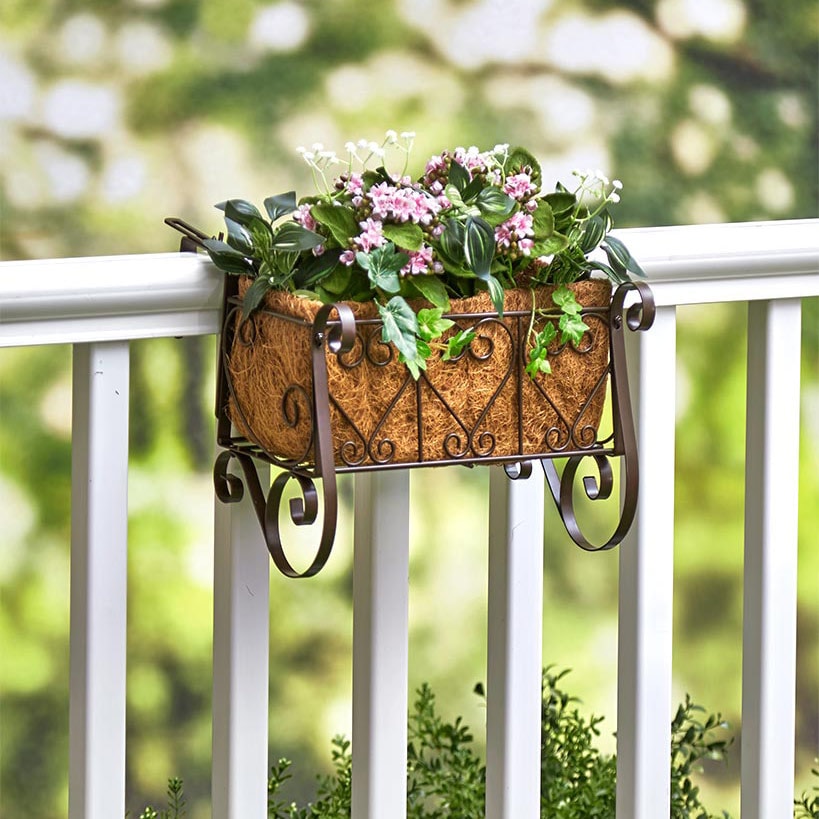 Decorative Fence and Rail Planters for Outdoor Flowers#select-color_dark-brown