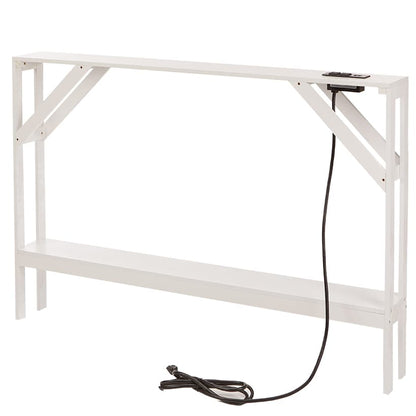 Narrow Console Table with Built in Outlet 33"H