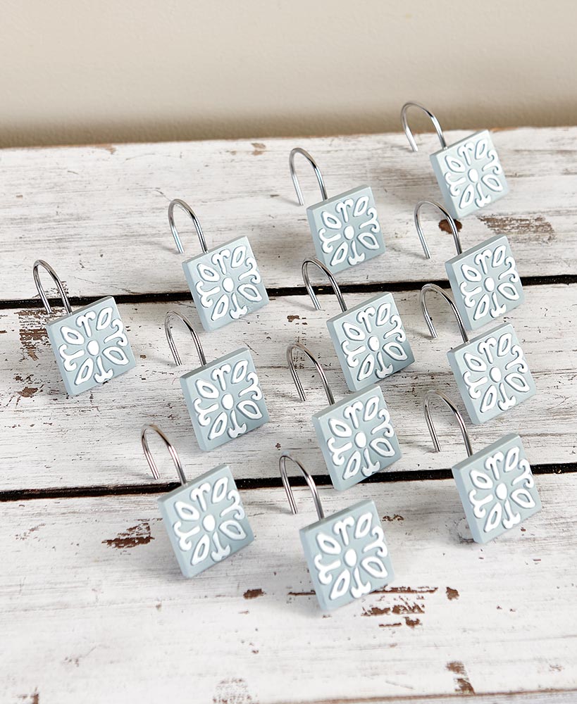 Madeleine Bathroom Rug or Shower Hooks Set of 12