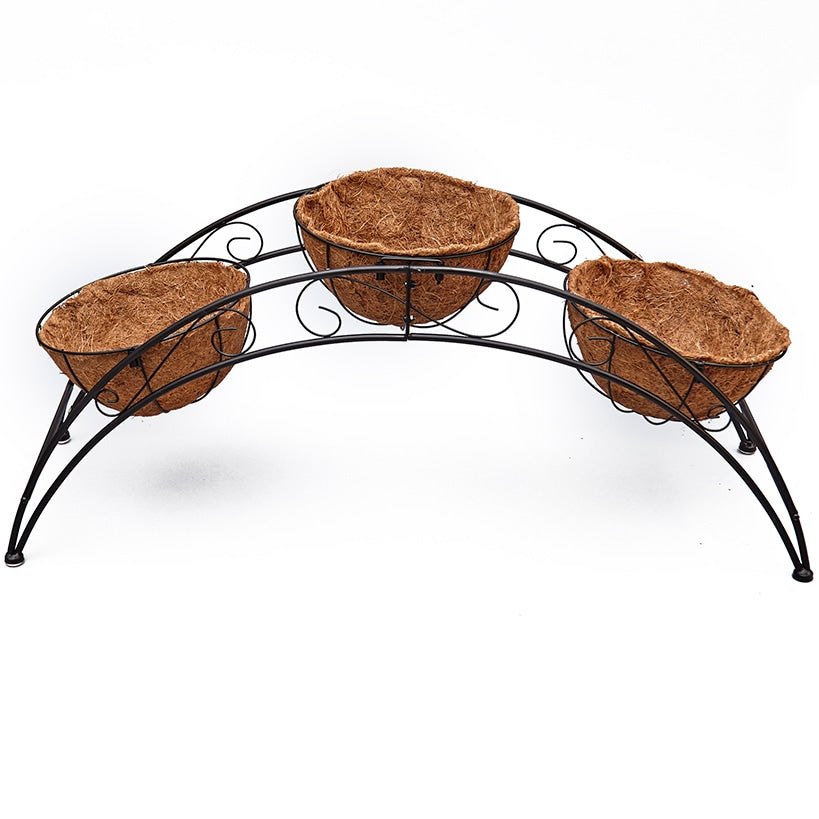 3-Pot Arched Planters with Coco Liners