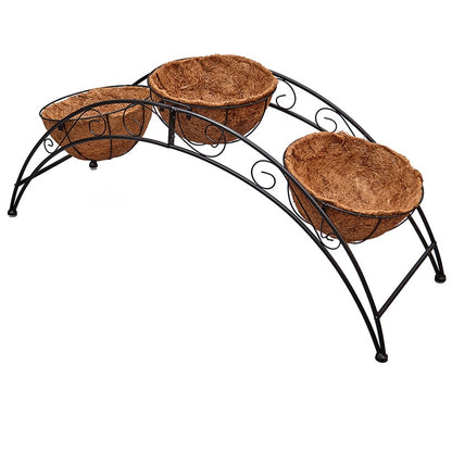 3-Pot Arched Planters with Coco Liners