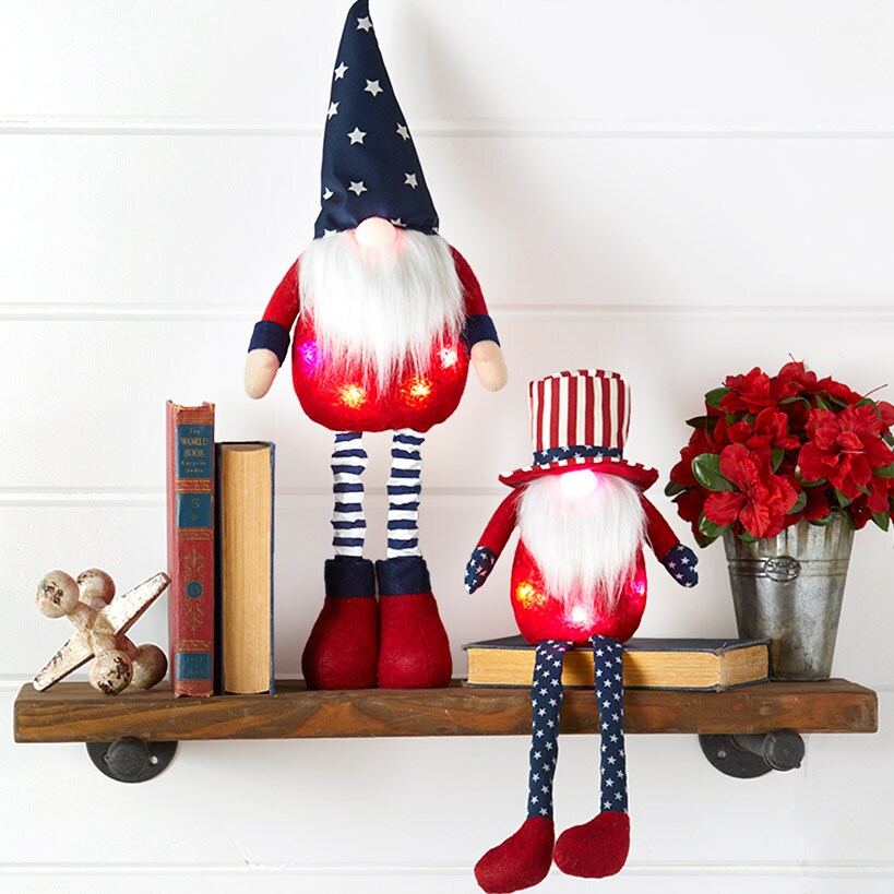Lighted Americana Gnome