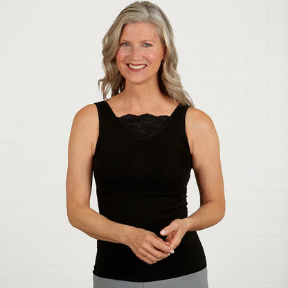 Lace Trim Slimming Tank Tops