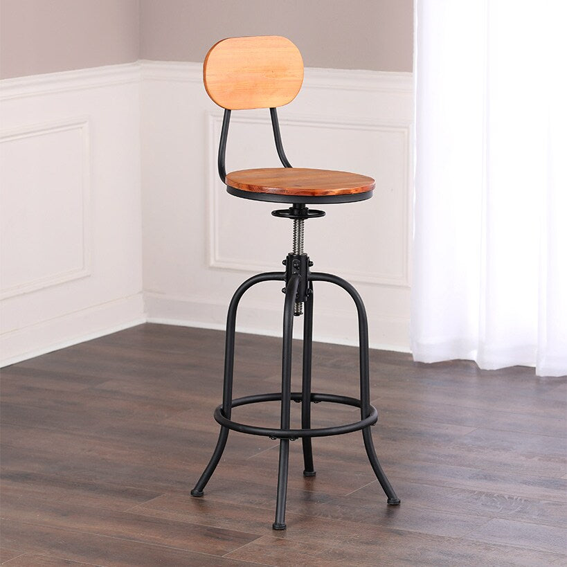 Adjustable Swivel Stool with Back#select-color_black