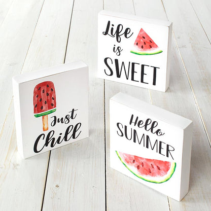 Set of 3 Summertime Watermelon Sentiments