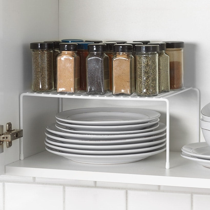 Metal Kitchen Cabinet Plate Storage Shelf Rack - Set of 2