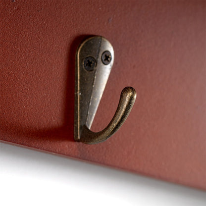 Farmhouse Wall Organizer Mirror with Hooks and 2 Shelves