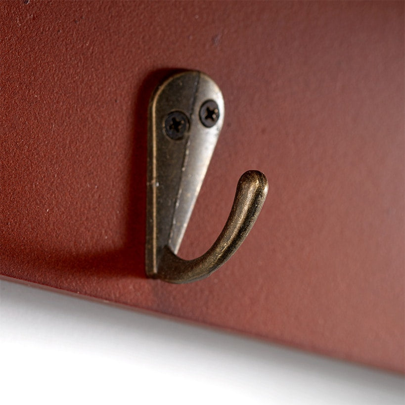 Farmhouse Wall Organizer Mirror with Hooks and 2 Shelves