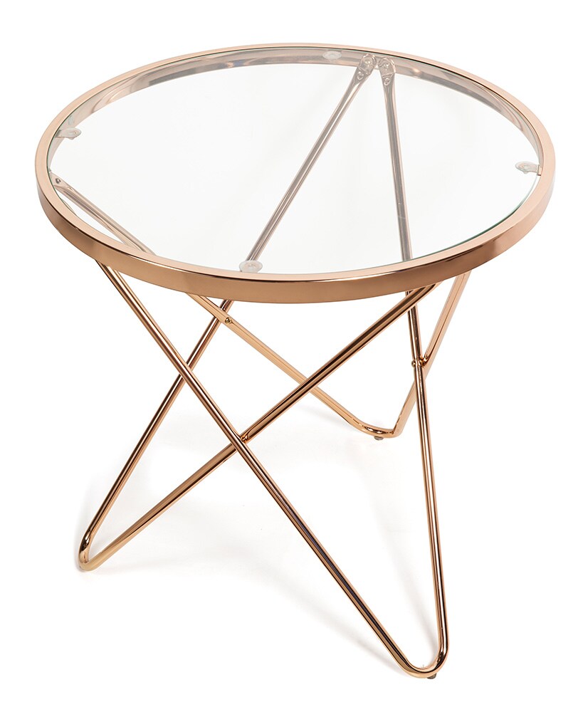 Round Glass Top End Table