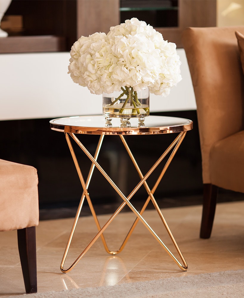 Round Glass Top End Table