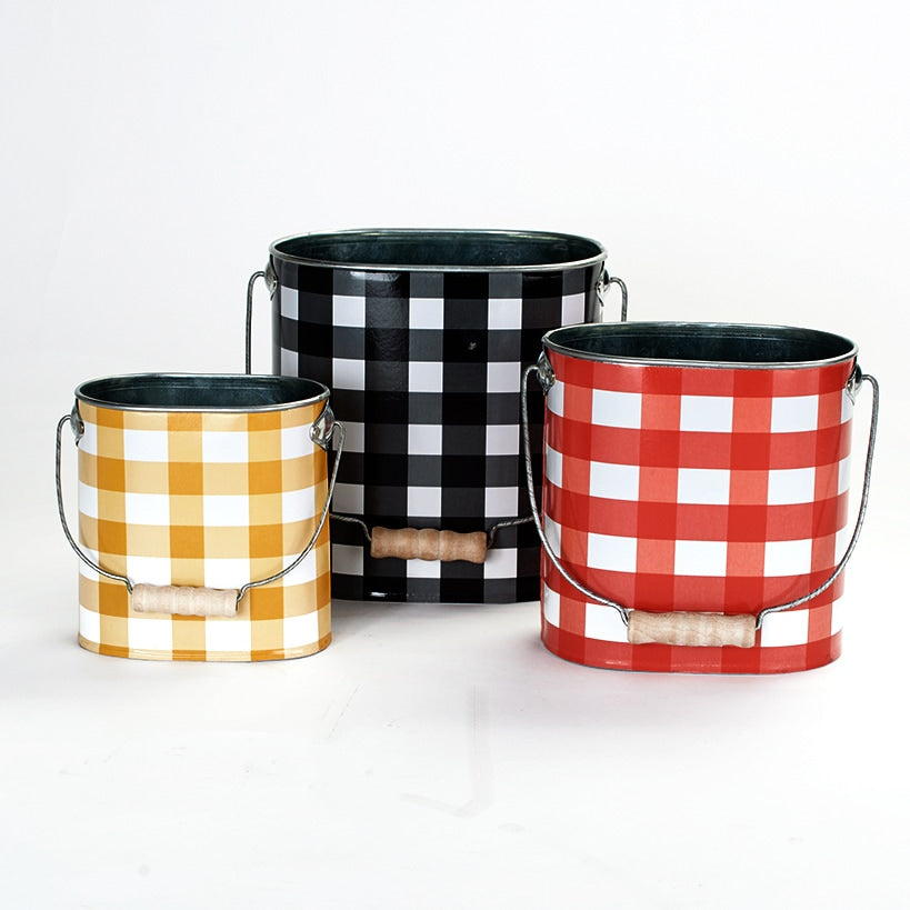 Sets of 3 Decorative Metal Buckets