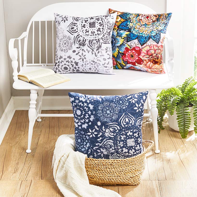 Floral Blossoms Accent Pillows Set of 3