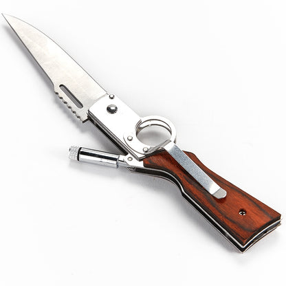 Rifle Folding Knife with LED Light