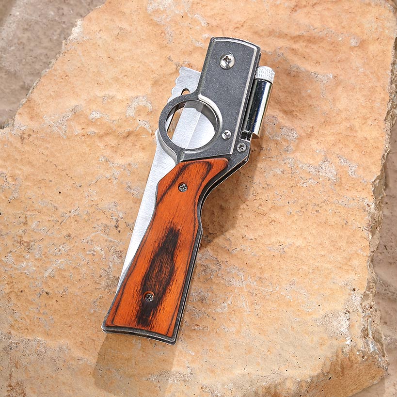 Rifle Folding Knife with LED Light