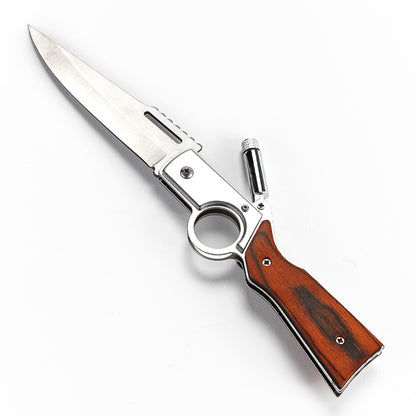 Rifle Folding Knife with LED Light