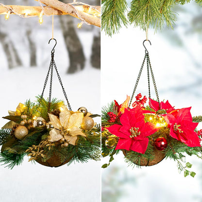 Lighted Seasonal Basket with Timer