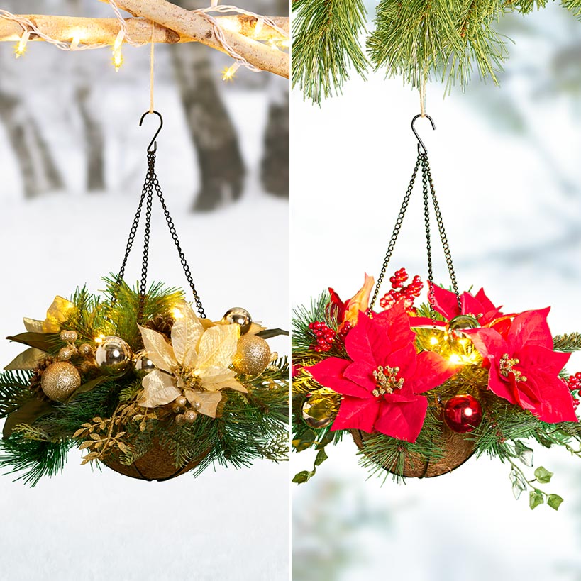 Lighted Seasonal Basket with Timer