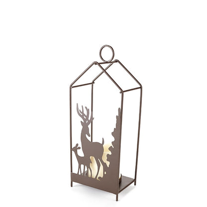 Metal Woodland Candleholder with LED Candle