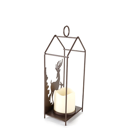 Metal Woodland Candleholder with LED Candle
