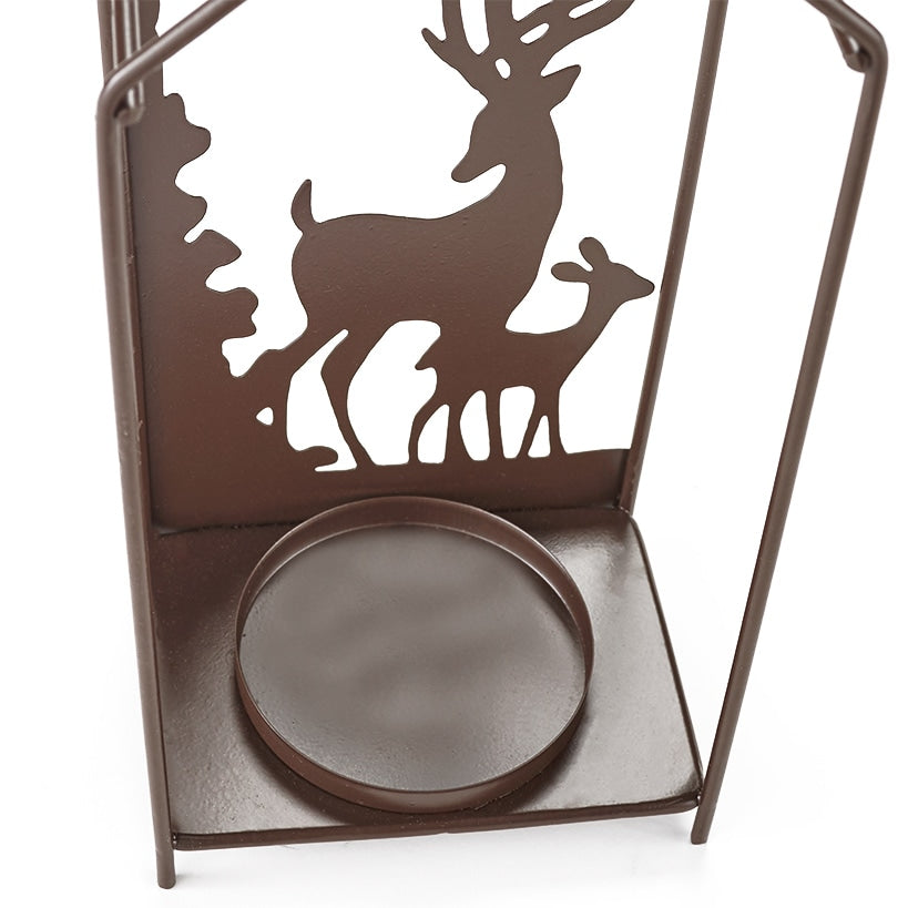 Metal Woodland Candleholder with LED Candle