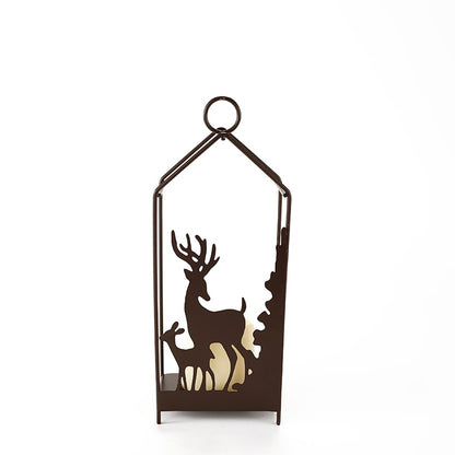 Metal Woodland Candleholder with LED Candle