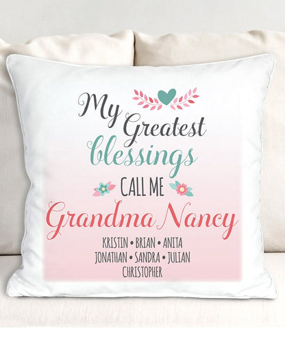 Personalized Mom Greatest Blessing Throw or Pillow