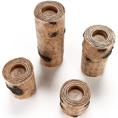 Woodland Log Tea Light Candleholders
