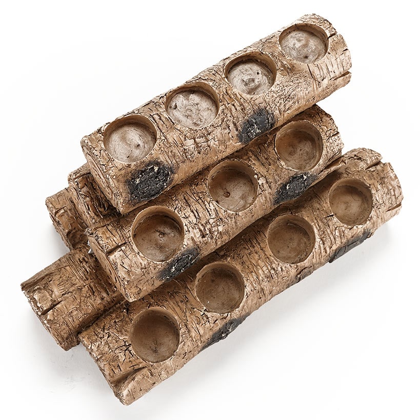 Woodland Log Tea Light Candleholders