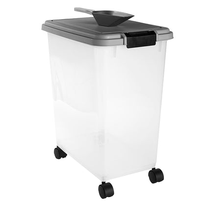Pet Food Storage - Airtight Container with Wheels and Scoop Included