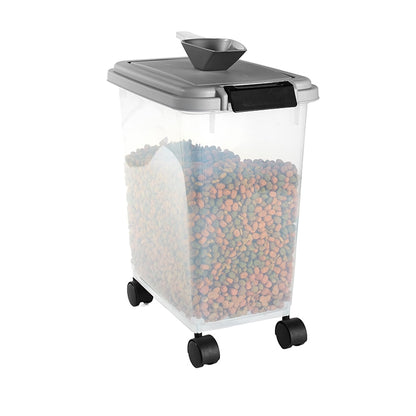 Pet Food Storage - Airtight Container with Wheels and Scoop Included