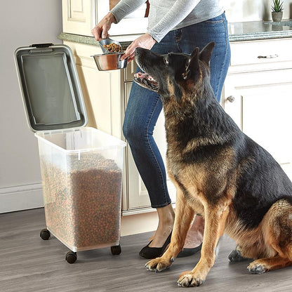 Pet Food Storage - Airtight Container with Wheels and Scoop Included