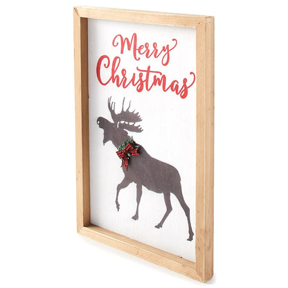Merry Christmas Moose Wall Sign
