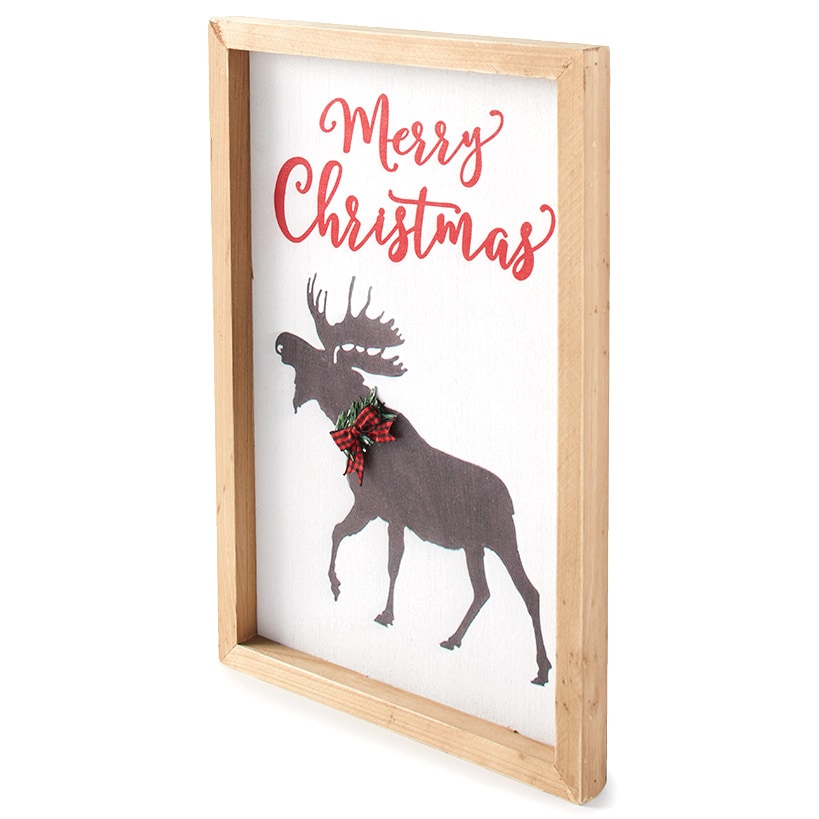 Merry Christmas Moose Wall Sign