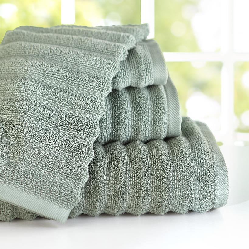 Ribbed Zero-Twist Cotton Bath Towel Sets or Bath Sheets