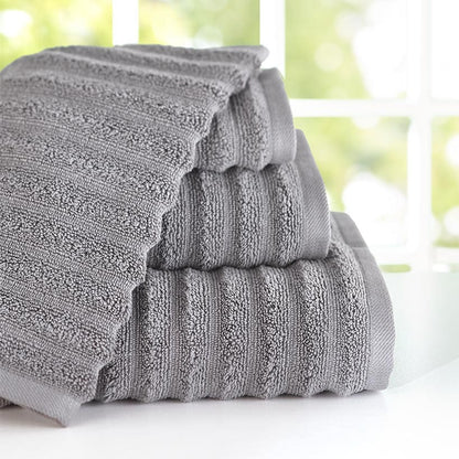 Ribbed Zero-Twist Cotton Bath Towel Sets or Bath Sheets