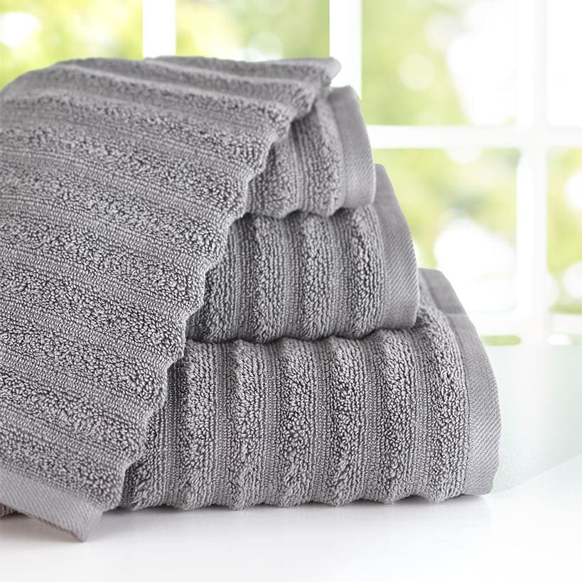Ribbed Zero-Twist Cotton Bath Towel Sets or Bath Sheets