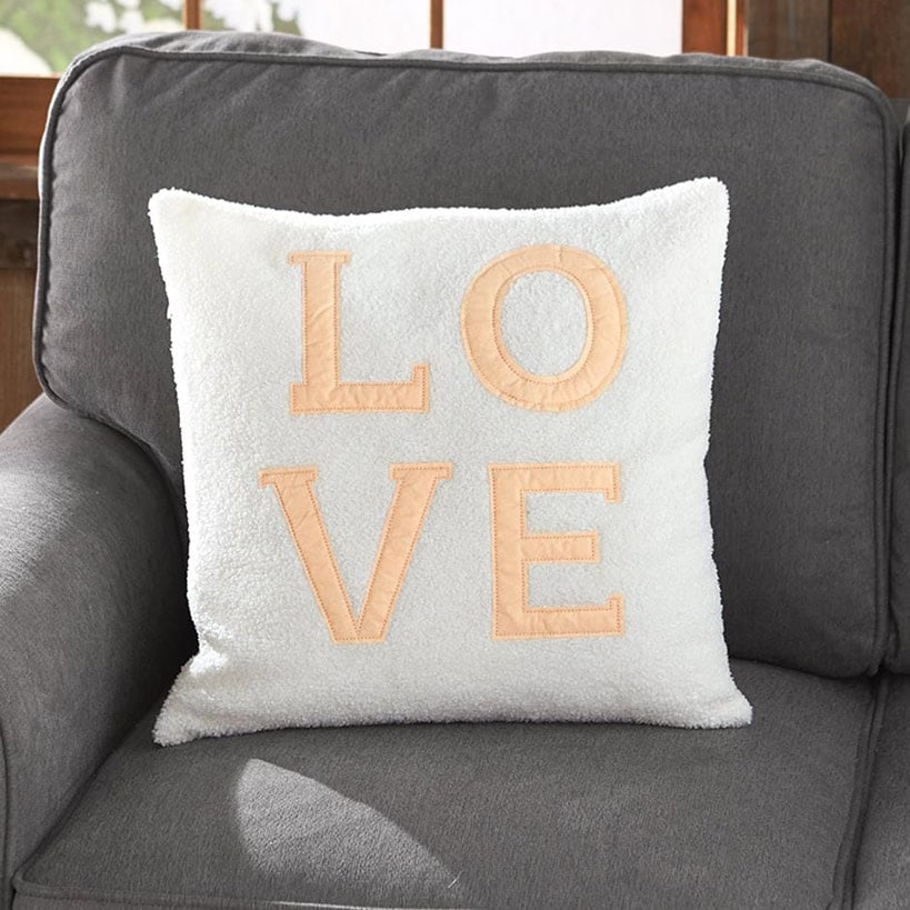 Sherpa Decorative Pillow with Sentiment#select-pillow_beige-love