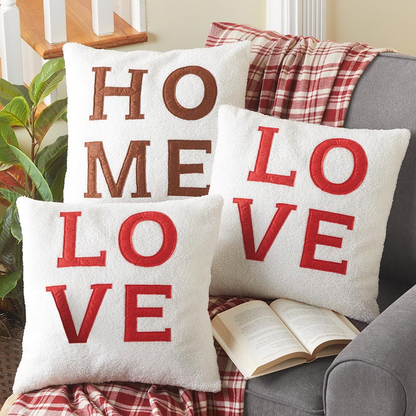 Sherpa Decorative Pillow with Sentiment