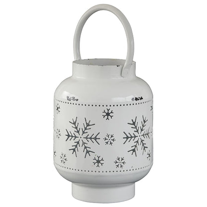 Winter White LED Snowflake Design Lantern