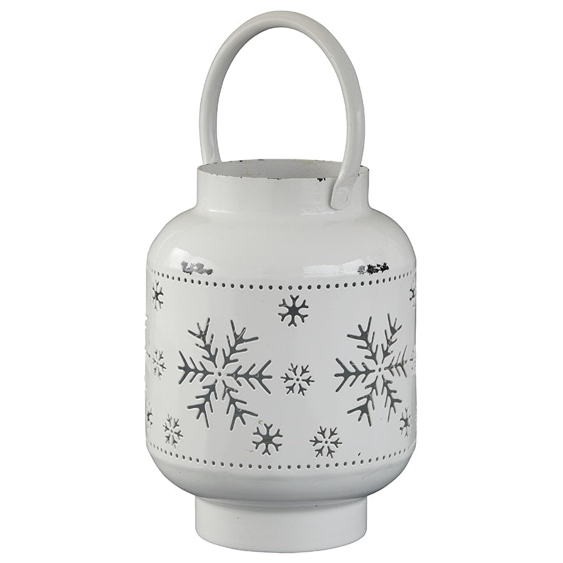 Winter White LED Snowflake Design Lantern