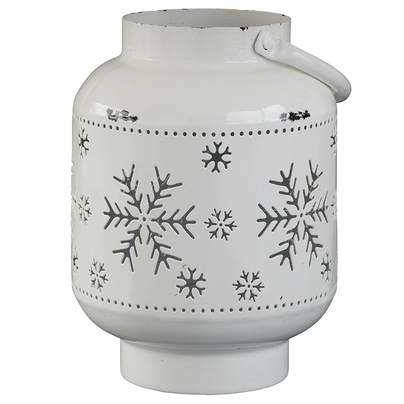 Winter White LED Snowflake Design Lantern