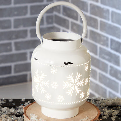 Winter White LED Snowflake Design Lantern