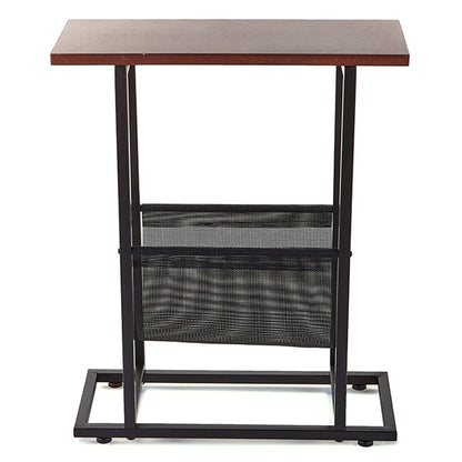 Industrial Side Table with Magazine Pouch