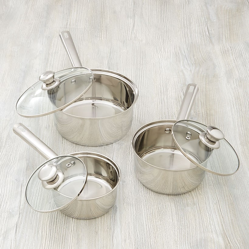 6-Pc. Stainless Steel Saucepan Set