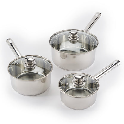 6-Pc. Stainless Steel Saucepan Set