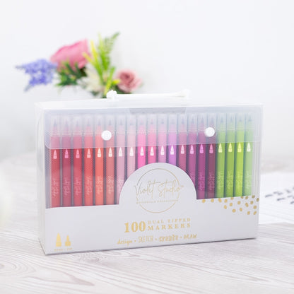 Violet Studio Set of 100 Dual-Tip Markers