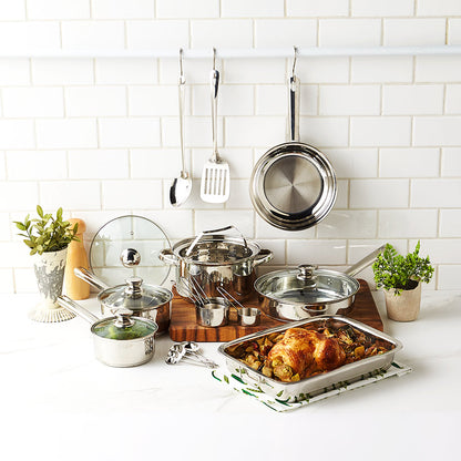 21-Pc. Stainless Steel Cookware Set